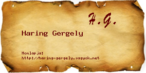 Haring Gergely névjegykártya